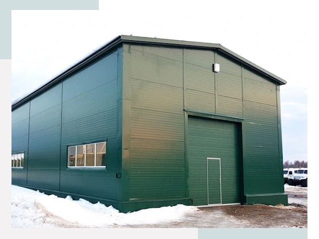 Двускатные ангары в Волхове