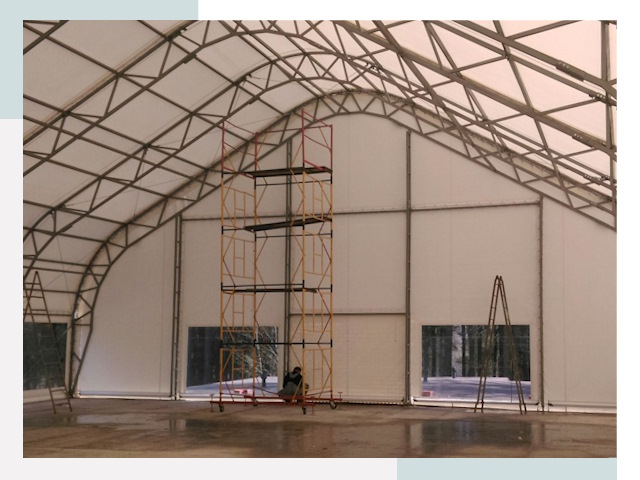 Шатровые ангары в Волхове